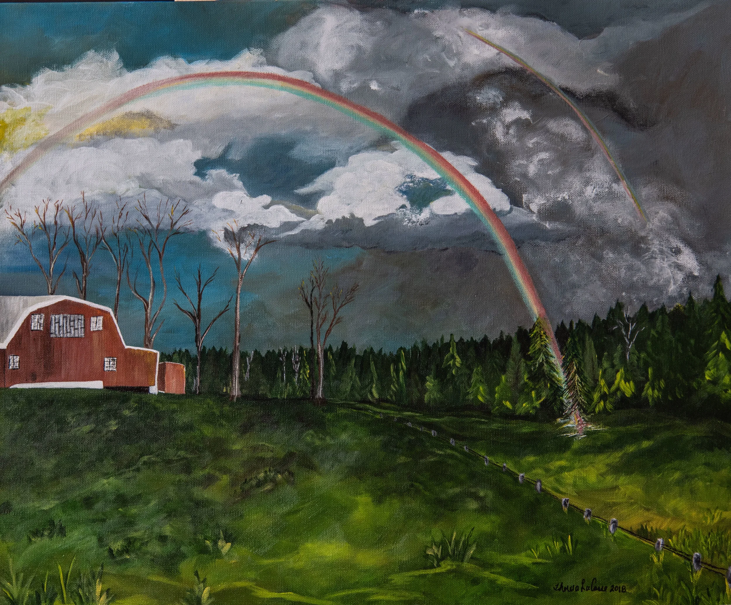 Double Rainbow at Farm in Eastford, CT.