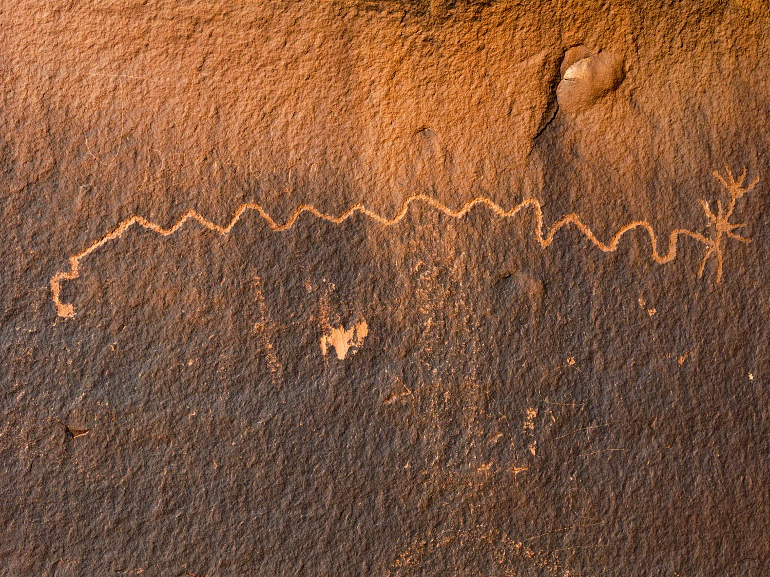 Native American made Petroglyph.