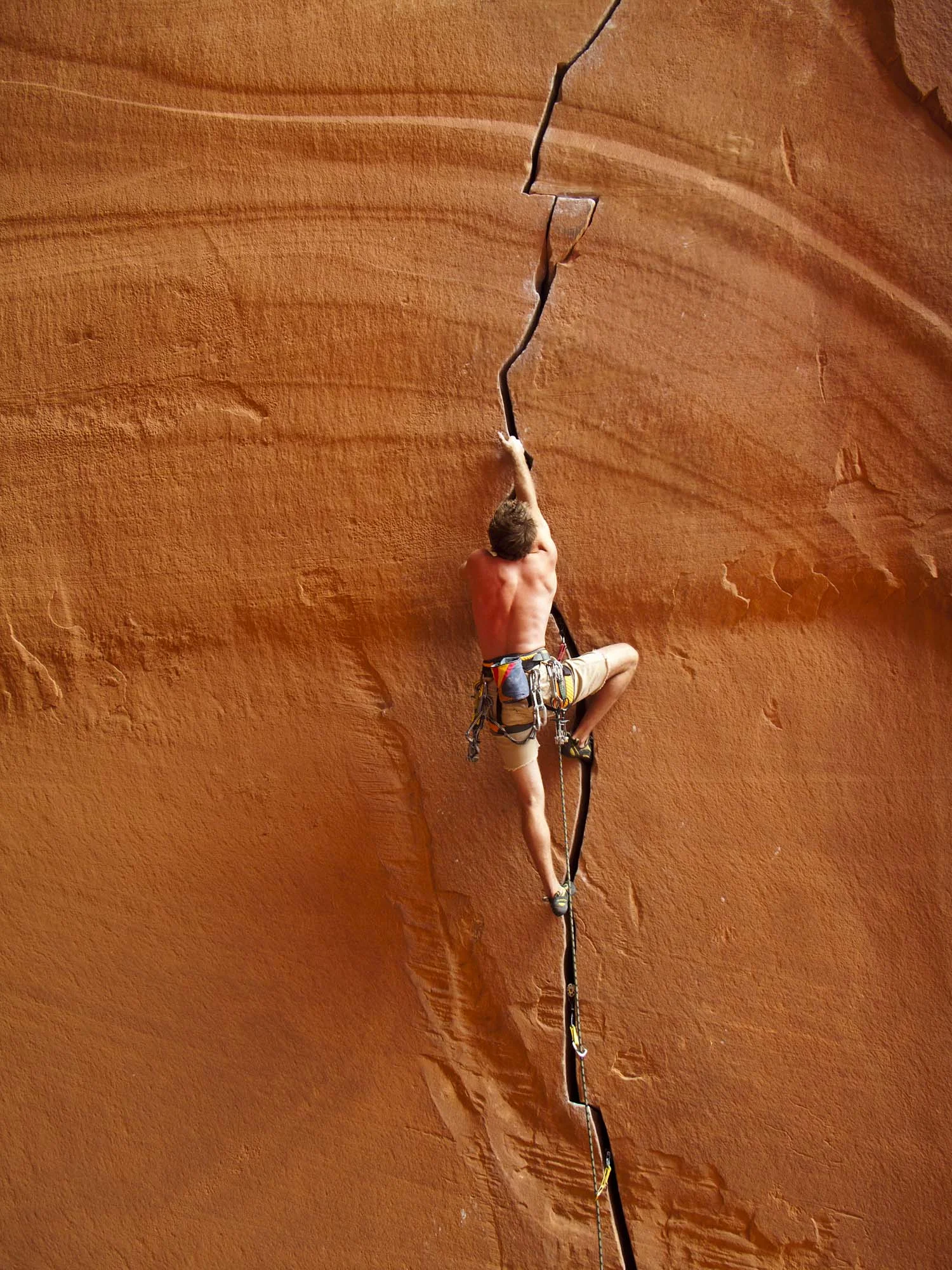 Jeffrey Snider climbing on the route 'Anunnaki.'