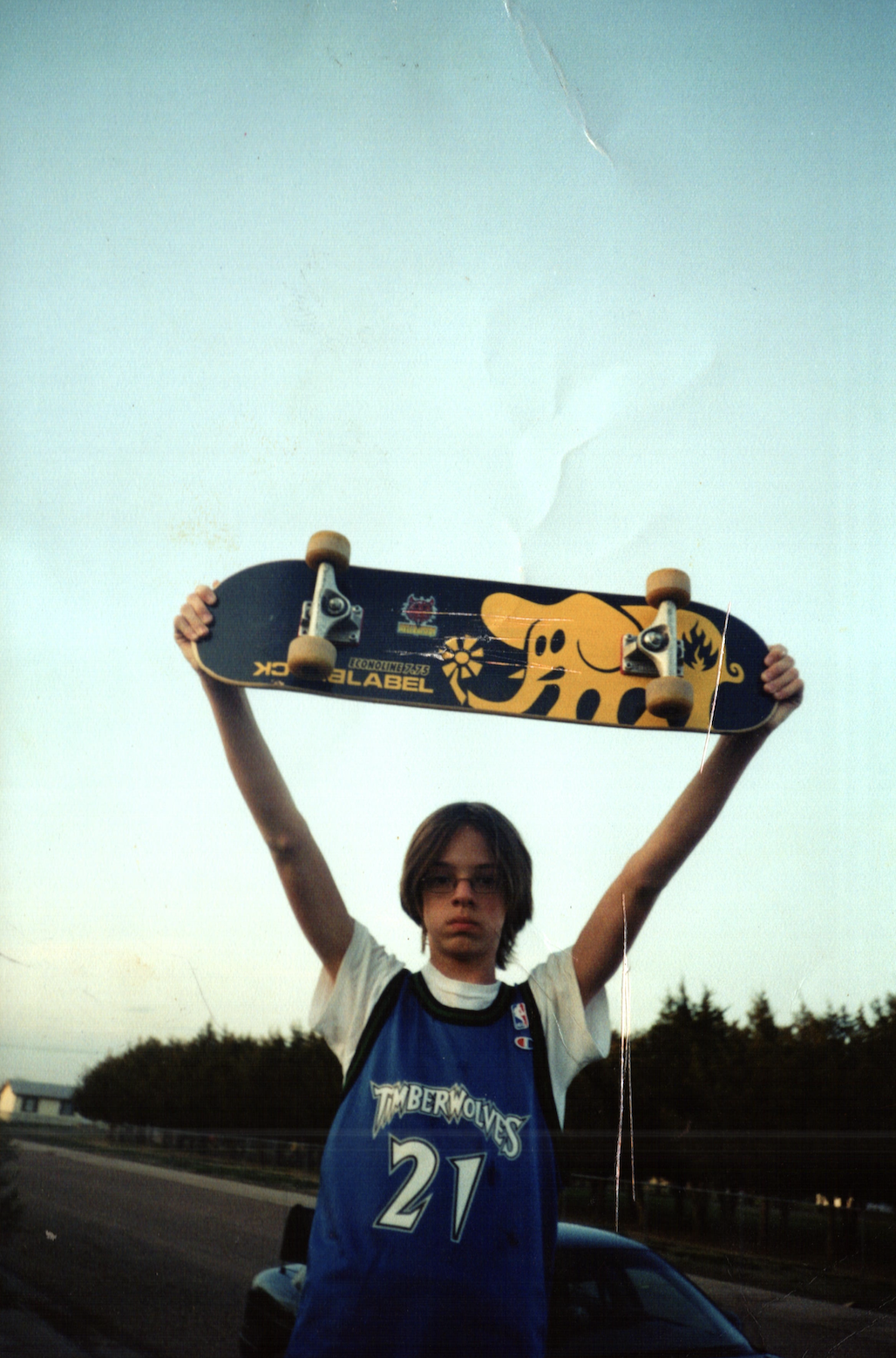 From 'Chapter Two: The Good Years'. Josh skateboarding at North School in Goodland. 