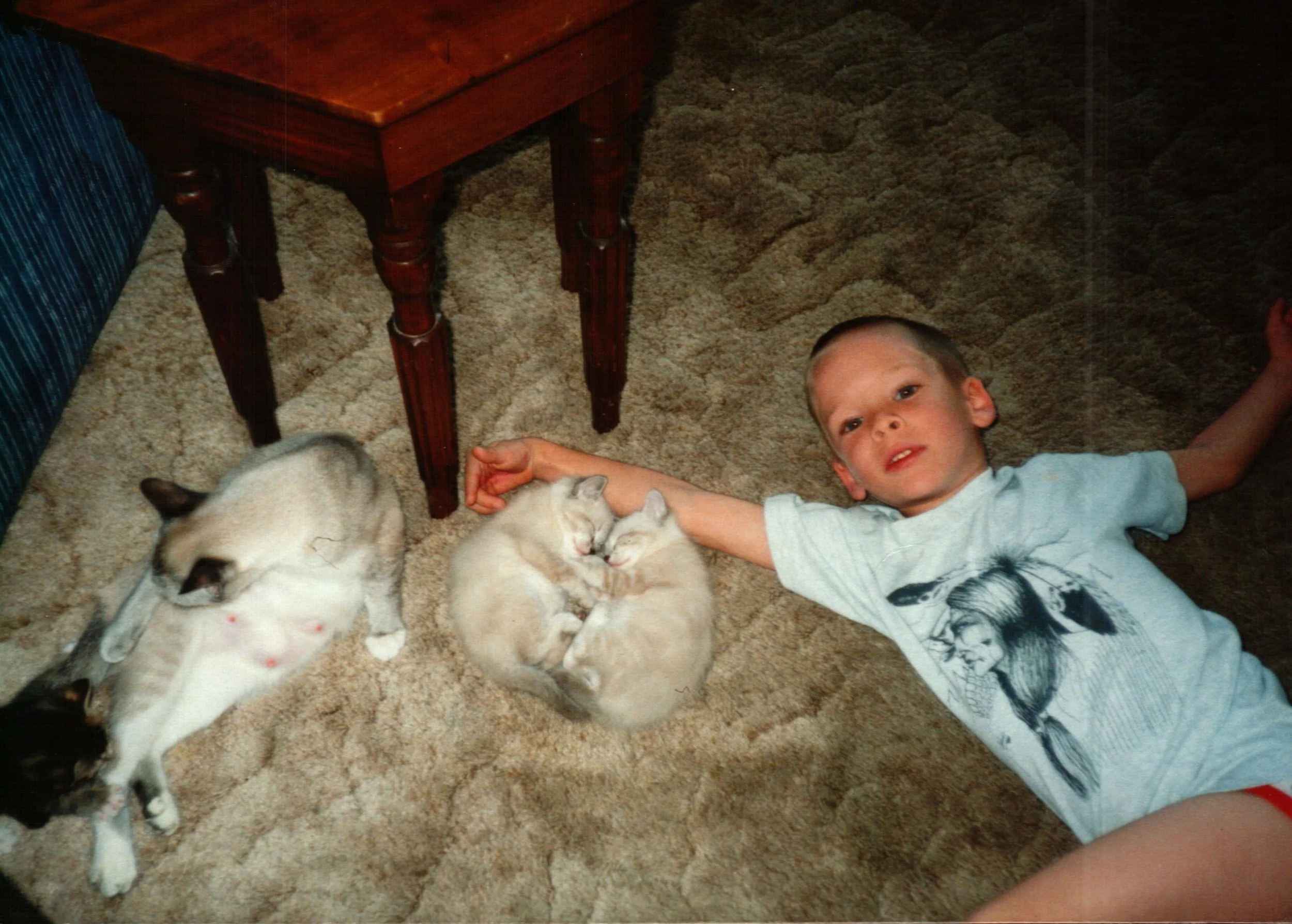 From 'Chapter Two: The Good Years', me and my kitties. 
