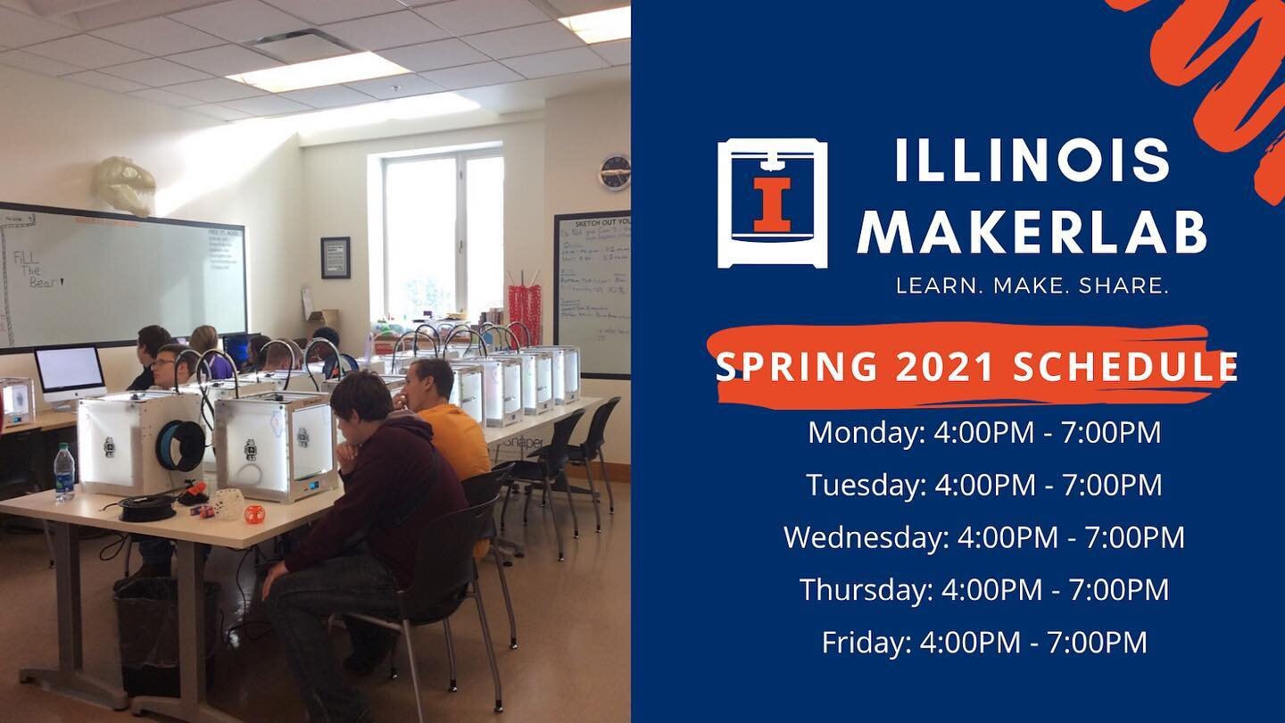 Hope everyone&rsquo;s first week went well! We will be OPEN this semester so check out our website for more info and to make a reservation!

**Safer Illinois Access is necessary due to our location being inside of the Business Instructional Facility 