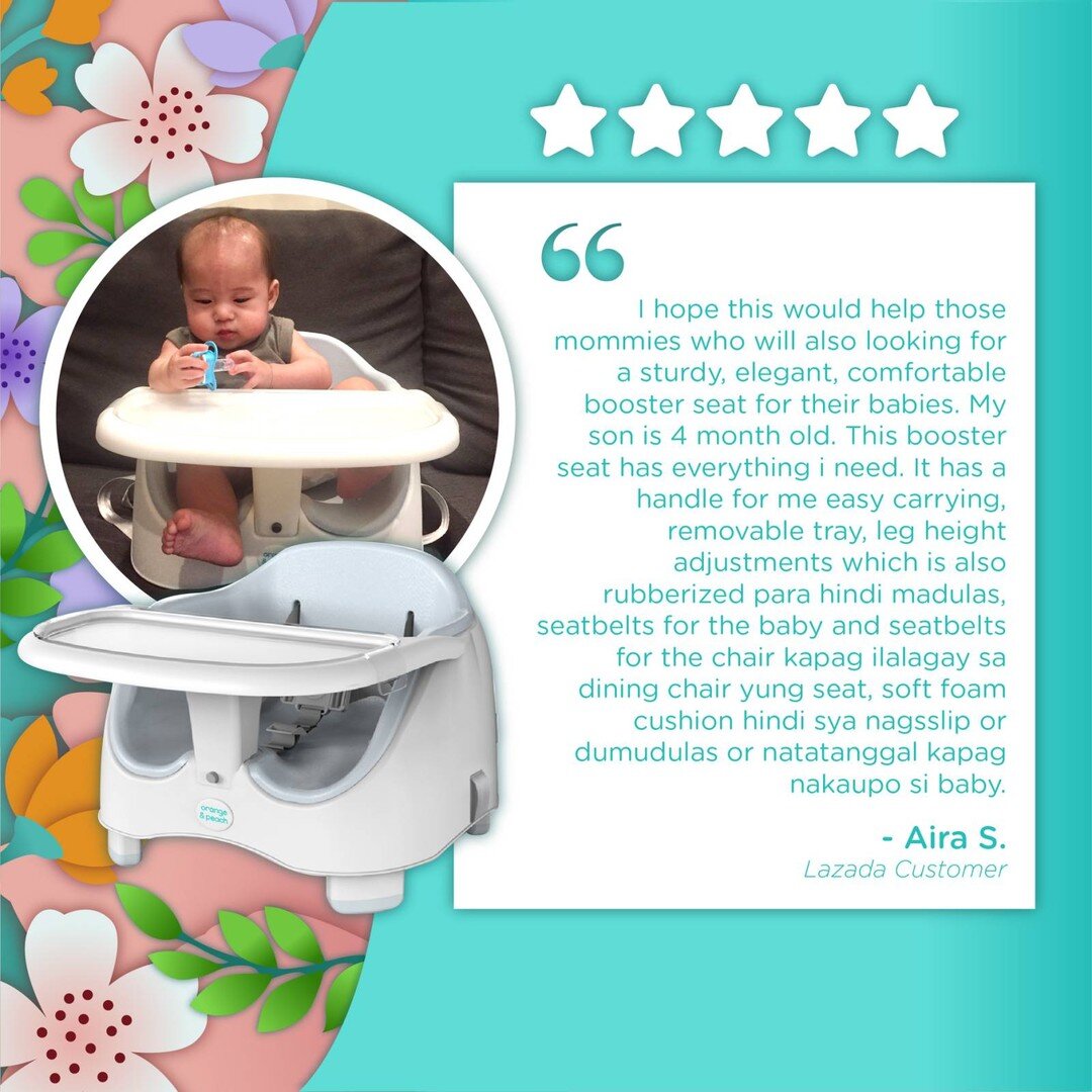 It's #TestimonialThursdays!

Today we're featuring a happy customer who shopped #OrangeAndPeachPH Premium Booster Seat at our Lazmall Flagship store!

Looking for high-quality, sturdy, and space saver Booster Seat? #LazadaPH is having a big birthday 