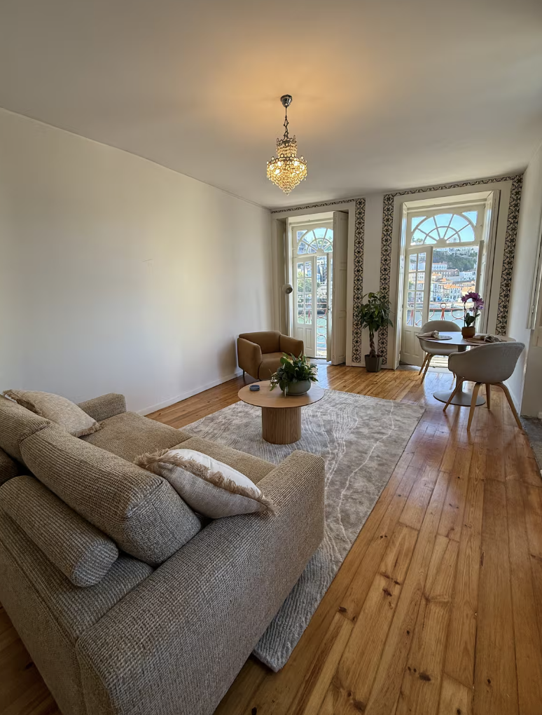 One of the waterfront living rooms