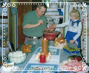 Getting ready to enjoy Christmas dinner