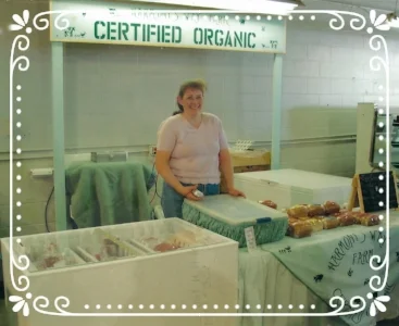Our booth at the new Farmer's Market location downtown