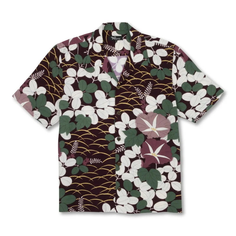 MORNING GLORY Rayon Aloha Shirt Japanese Kimono Aloha Shirts