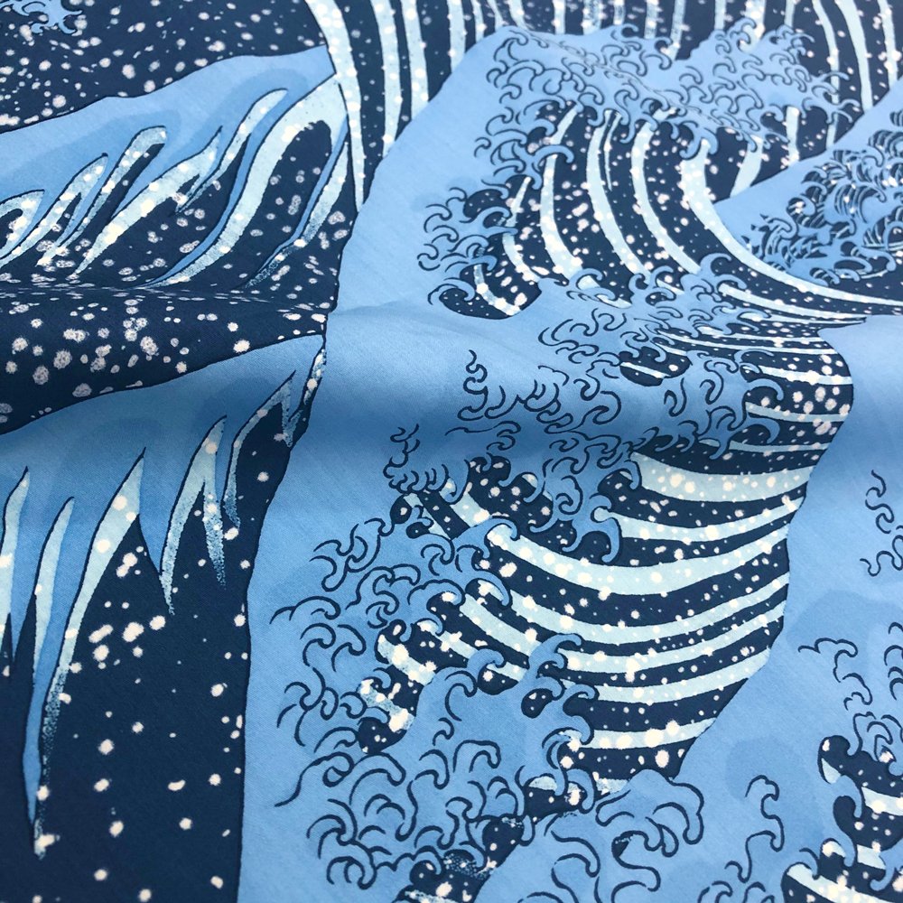 Light Square Scarf in Ginza Print Soft Cotton Voile