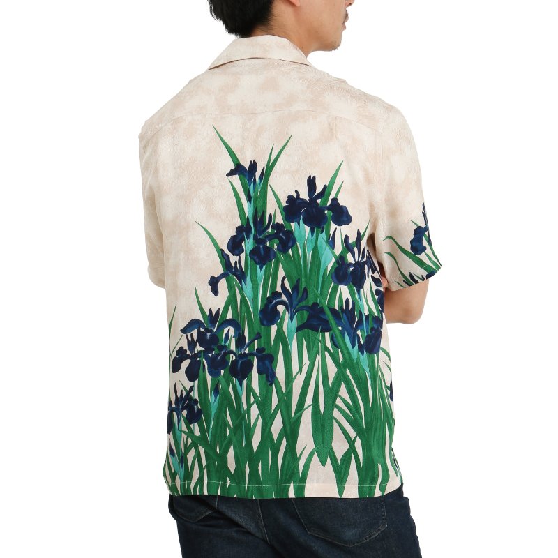 Japanese Irises Silk Aloha Shirt - Japanese Kimono Aloha Shirts Pagong  Kyoto Japan