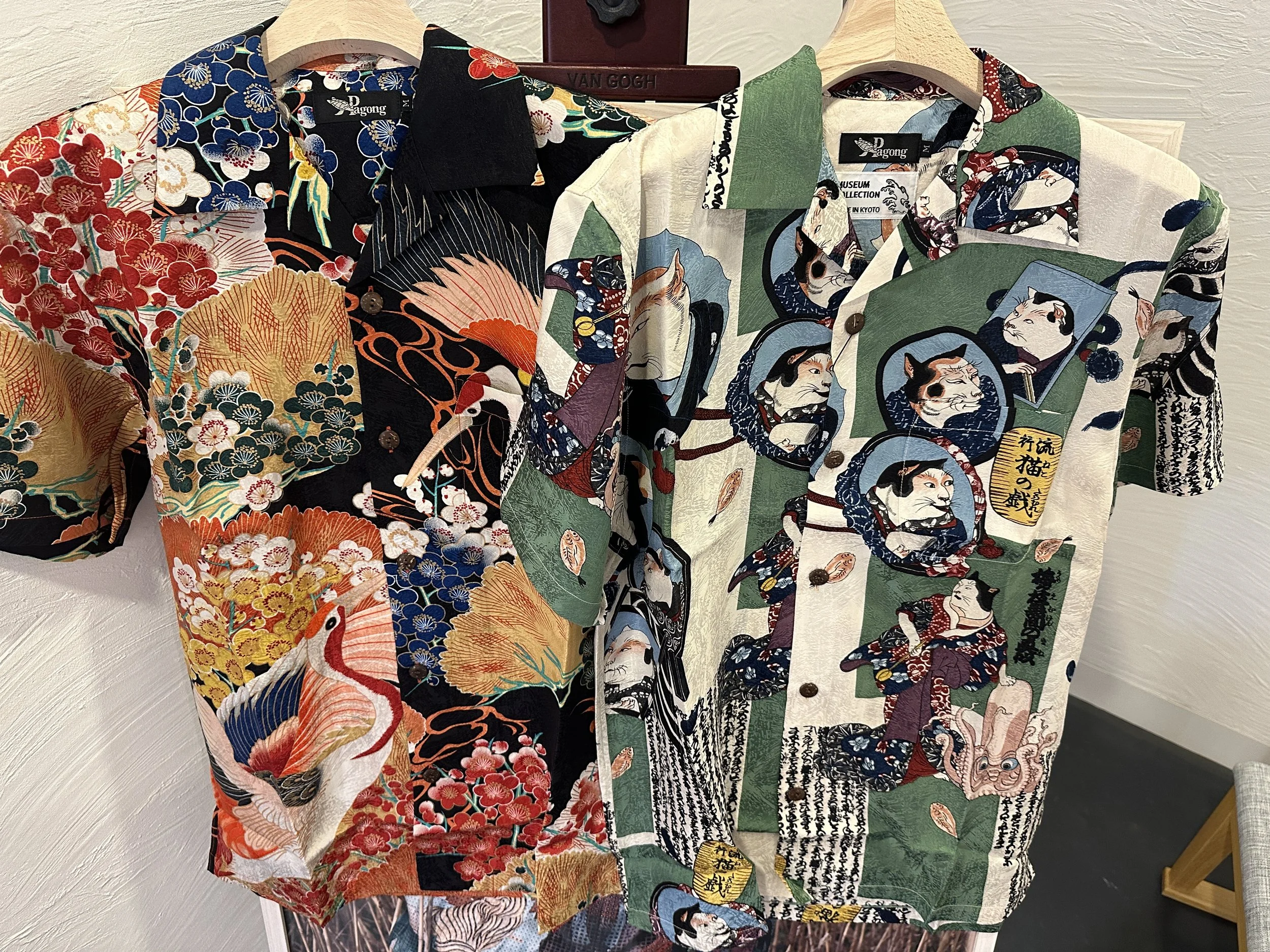 KUNIYOSHI LOVES CATS Silk Aloha Shirt - Japanese Kimono Aloha Shirts ...