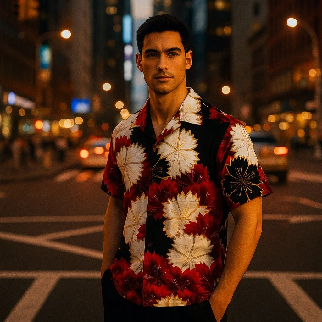 &quot;Nadeshiko&quot; Silk Kimono Aloha Shirt
&lt; 2019 Summer Collection &gt;

Dianthus is a flower that is loved as one of the seven autumn herbs.
One theory about the origin of the name &quot;Dianthus&quot; is that the flower's lovely appearance m