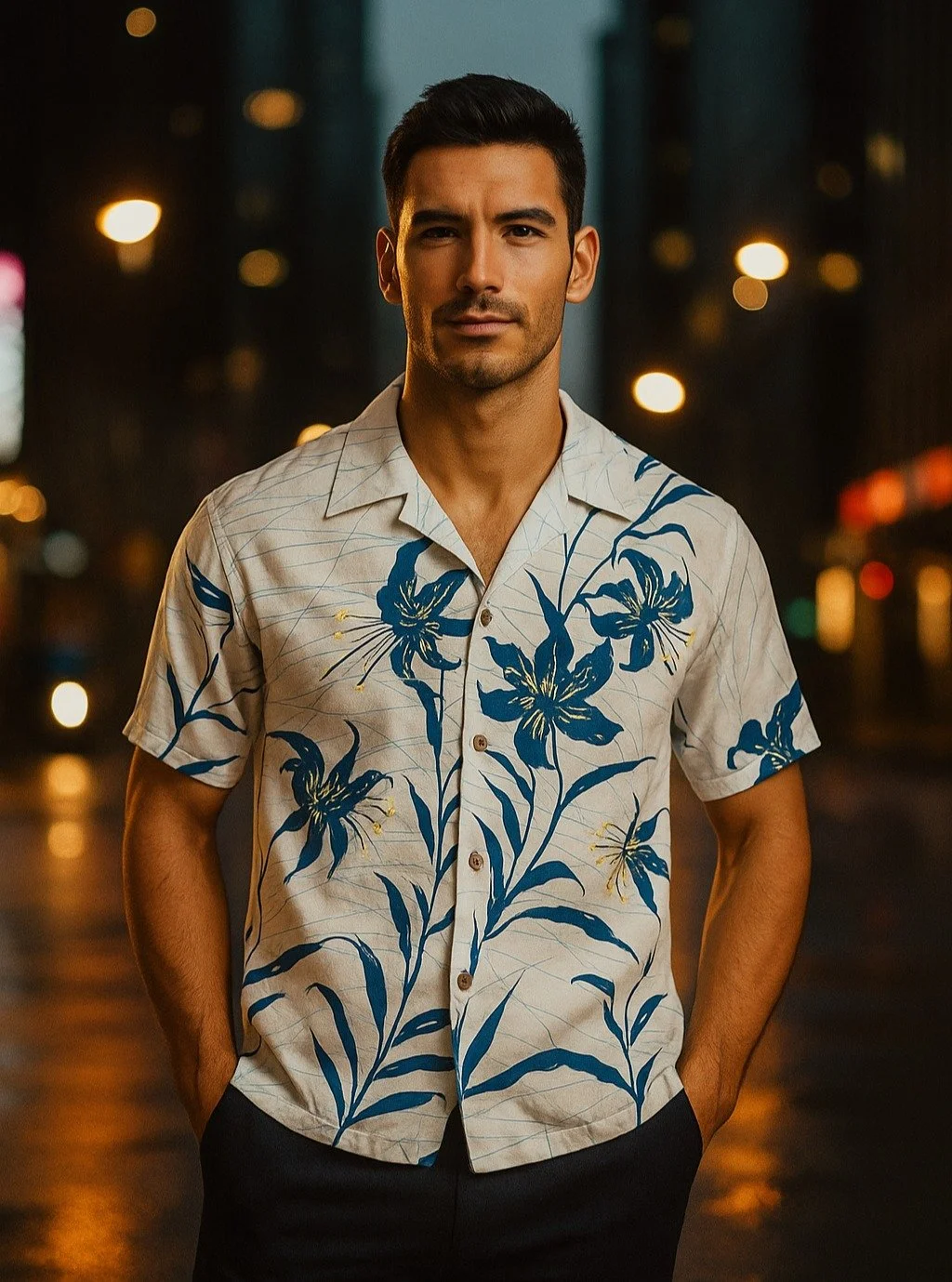 &quot;Lily and Morning Dew&quot; Silk Kimono Aloha Shirt
&lt; 2016 Summer Collection &gt;

Japan is known as the land of lilies, and they have been growing wild in the mountains and fields since the Manyo period. The bulbs are called lily roots, a ty