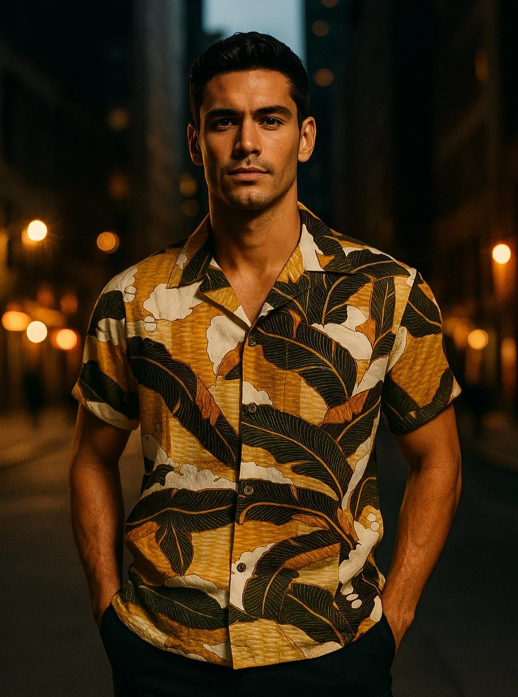 &quot;Snow Falling on Banana Leaves&quot;
Silk Kimono Aloha Shirt
&lt; 2020 Summer Collection &gt;

In 2020, Pagong participated in a collaboration with the Kyoto City Industrial Technologies Laboratory. The objective of the project was to introduce 