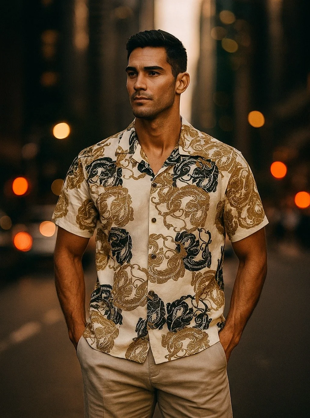 &quot;Ancient Dragon&quot; Silk Kimono Aloha Shirt
&lt; 2010 Summer Collection &gt;

The dragon is a mythical figure that is believed to be sacred. It has been represented in various styles and shapes and symbolizes success and development. It is sai