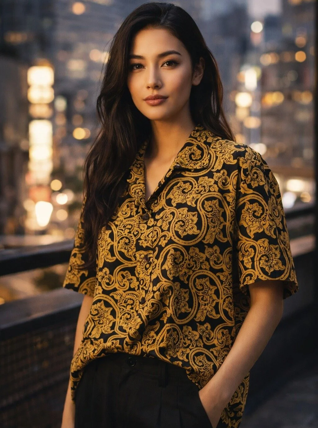 "Lion's Arabesque"　Cotton Kimono Aloha Shirt

< 2013 Summer Collection >

KARAKUSA or the &ldquo;Lion Arabesque&rdquo; pattern originally came from Egypt, then passed through Persia, Greece, and the &ldquo;Silk Road&rdquo; to Japan as