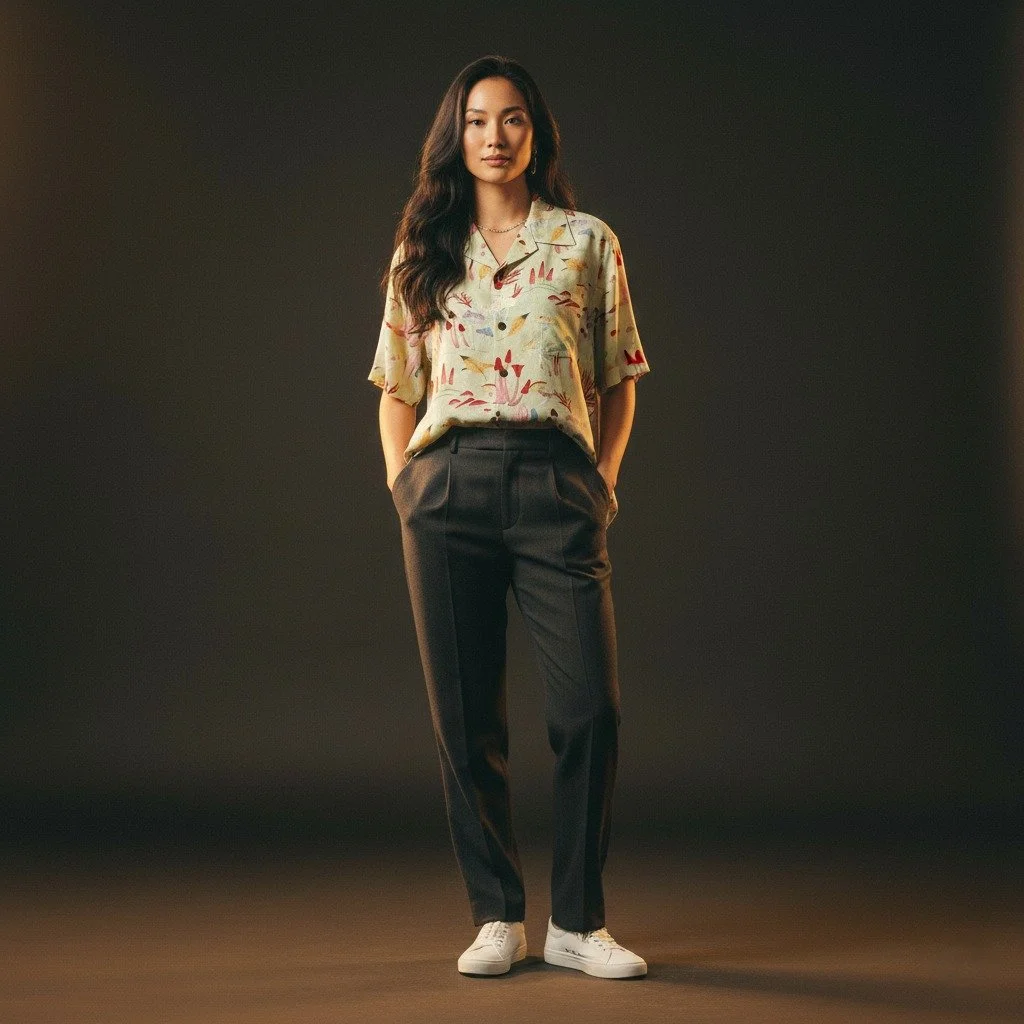 Kinoko "Mushrooms" Silk Kimono Aloha Shirt
< 2010 Summer Collection >

This mushroom pattern is a pattern that depicts the same kind of objects. It is called "Monoawase" or "Tsukushimono," and has a Japanese impres