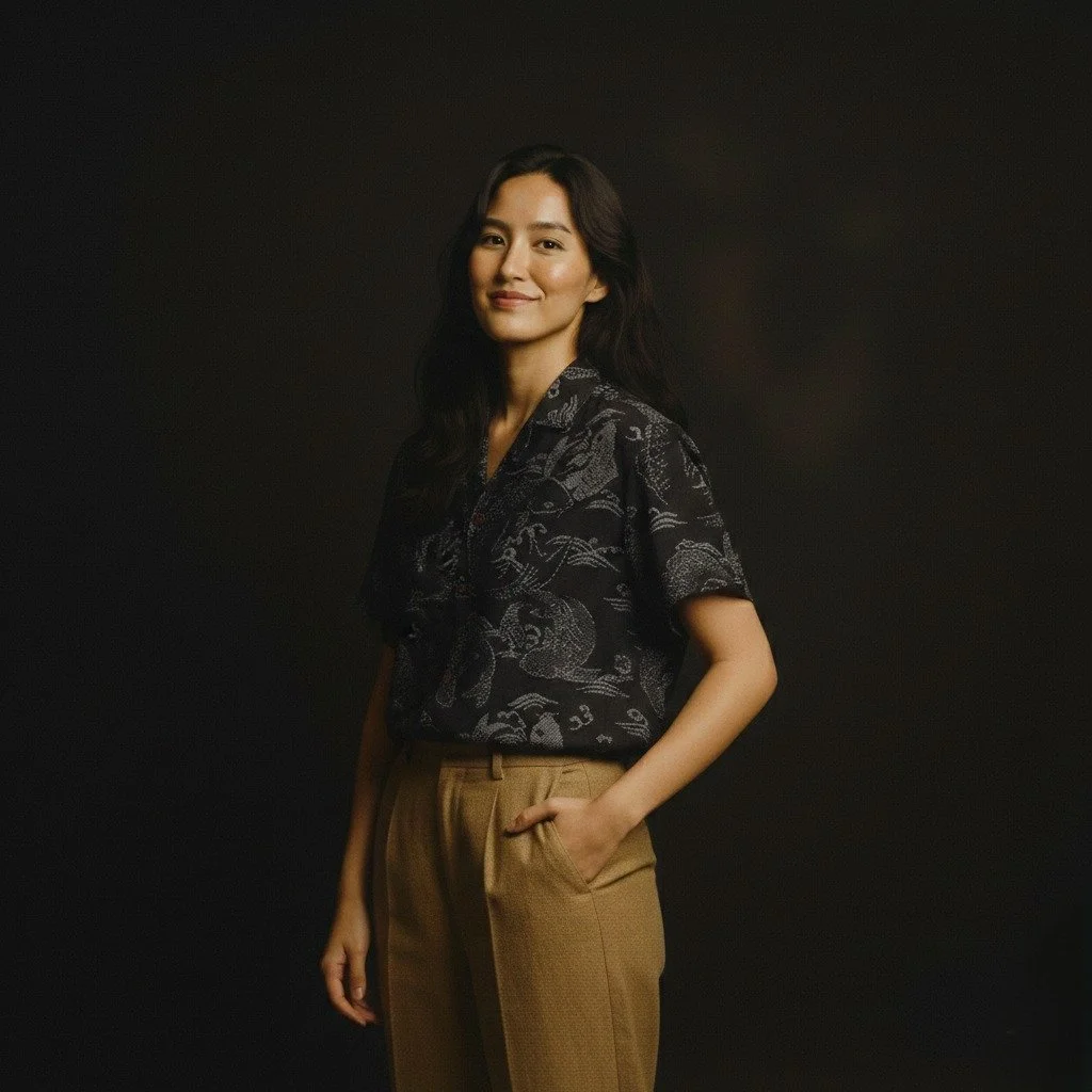 "Majestic Carp" Cotton Kimono Aloha Shirt
< 2005 Summer Collection >

In Japan, the carp or koi represents good luck, prosperity, and good fortune. Also, the word &ldquo;koi&rdquo; is pronounced the same as another word meaning love a