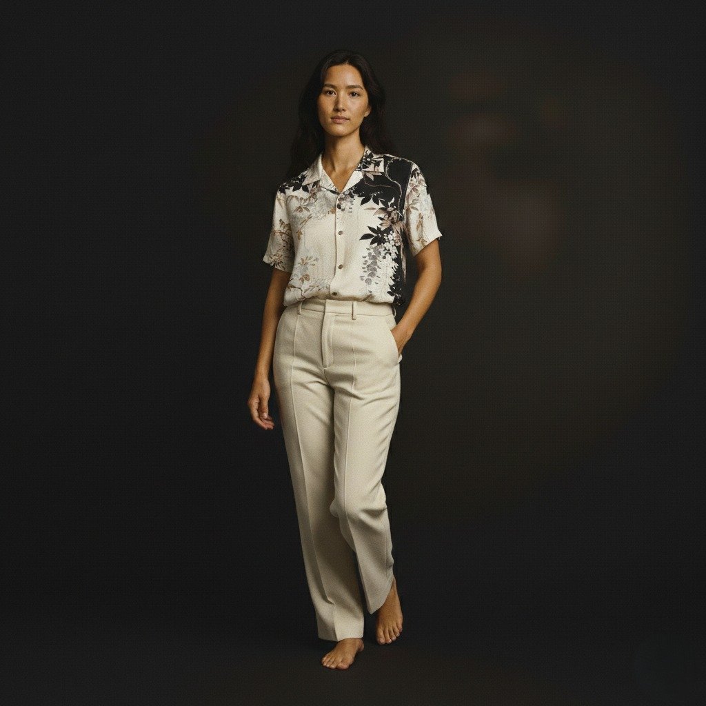 "Wisteria" Silk Kimono Aloha Shirt
< 2010 Summer Collection >

In the past, the soft violet color of wisteria was considered the color of the higher classes and, therefore a color worn by nobles. It symbolized the most important noble