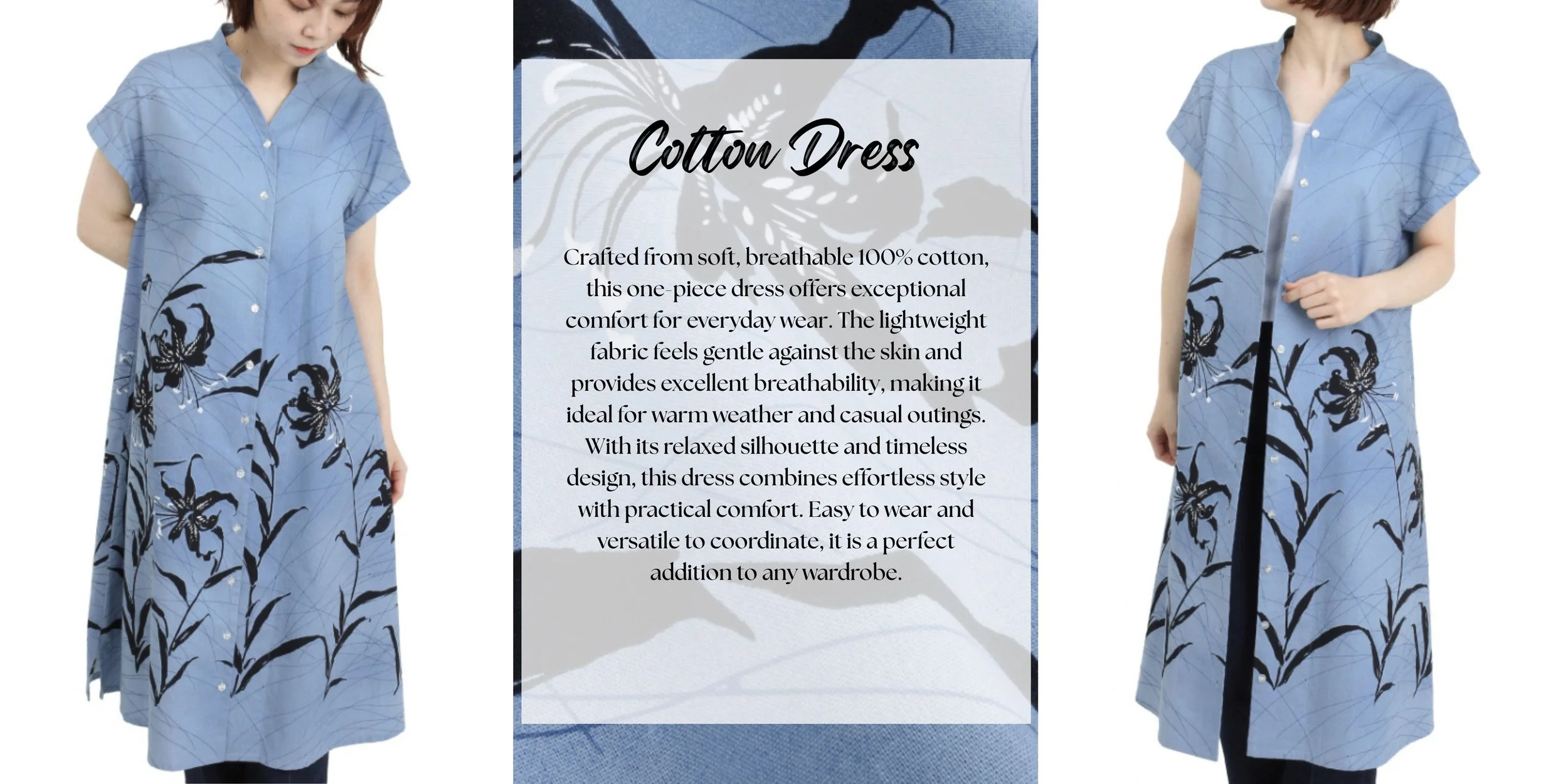 PagongKyoto Hand dyed Hand made traditional art making fashion companies Cotton One Piece Dress