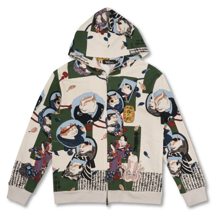 "KUNIYOSHI LOVES CATS"  Men's Hoodie