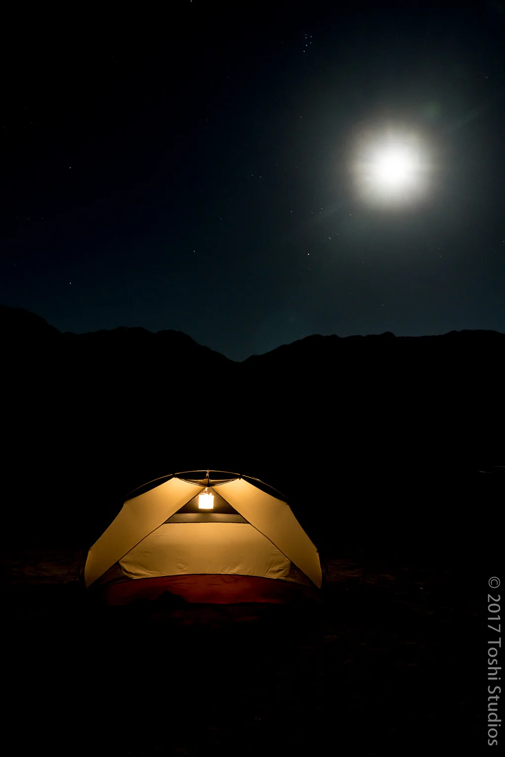 Tent and full moon