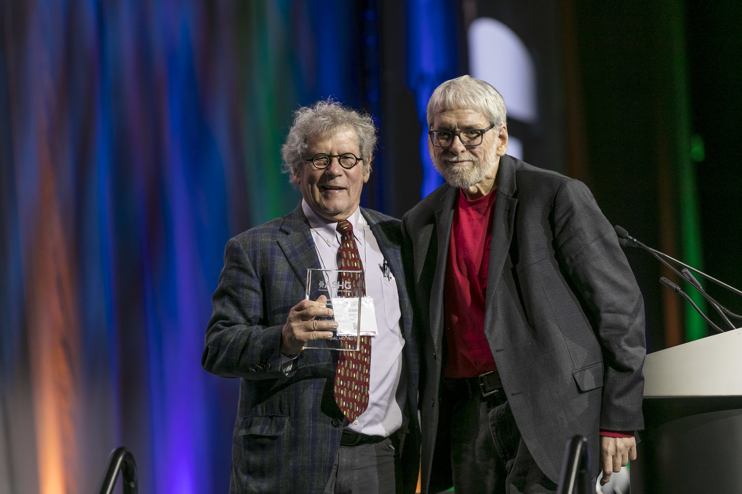 Jim Lupski as the 2018 recipient of the Victor A. McKusick Leadership Award. (1/2)