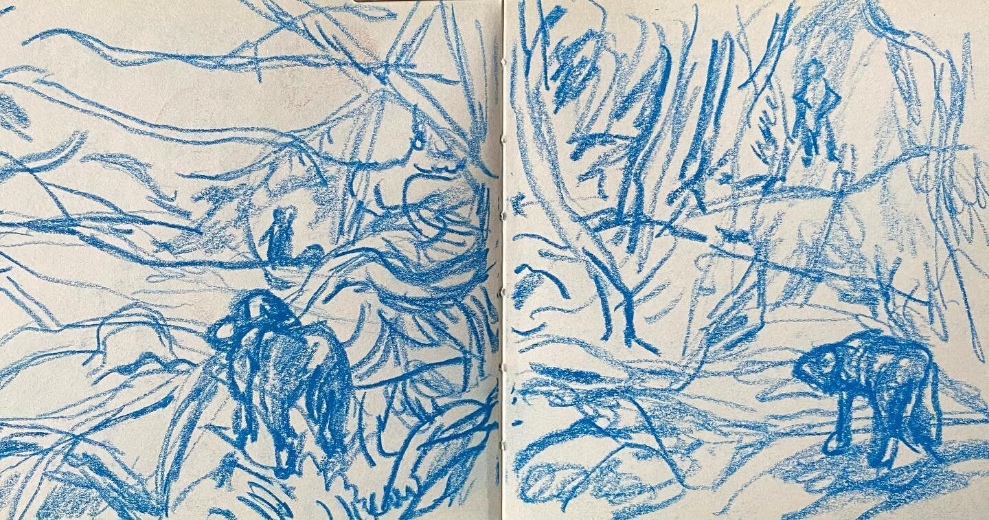 Walkies
Sketching and spying on dog walkers in the woods

#contemporarydrawing #artistsketchbook #walkinganddrawing #dogwalkers #eppingforest #londonartist