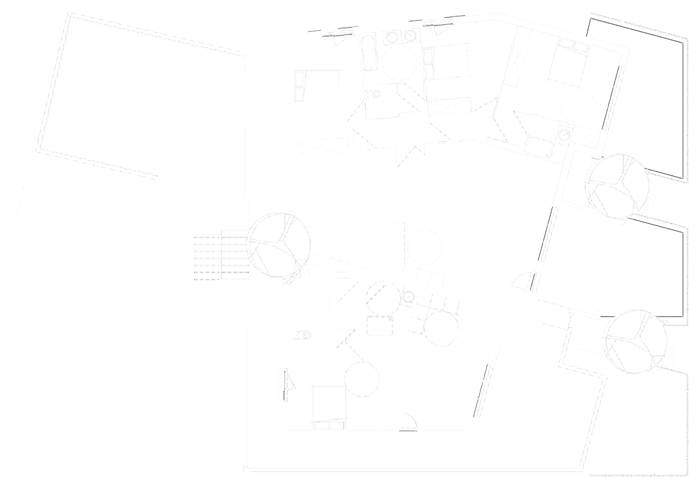 PLAN ATTIQUE BAT F : 1. Entrée, 2. Cuisine + séjour, 3. Chambre, 4. SDB, 5. WC, 6. Terrasse.