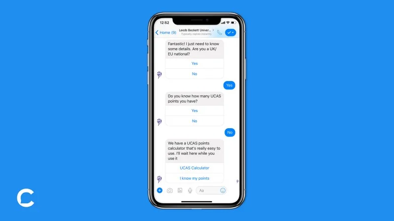 Becky asks questions to qualify users and make a course offer for them