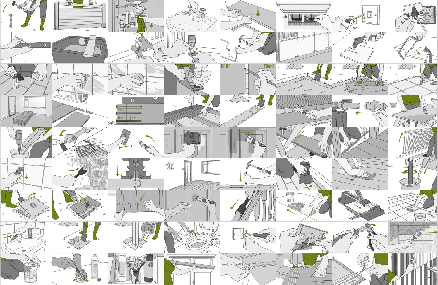 4 HOMES HOW TO ILLUSTRATIONS