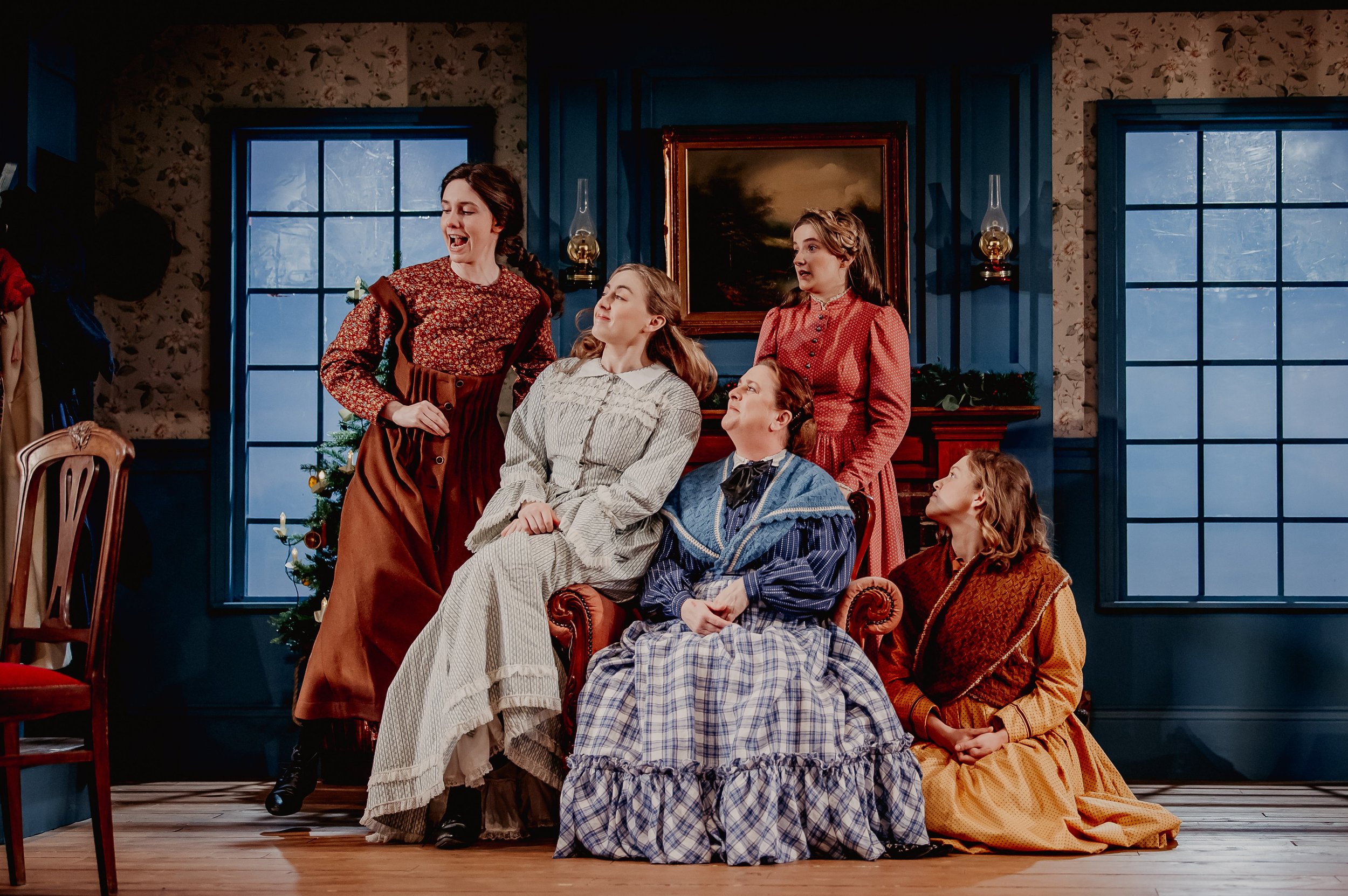 Ruby Campbell (second from left) plays Meg March in 'Little Women' (Lyric Theatre Belfast).