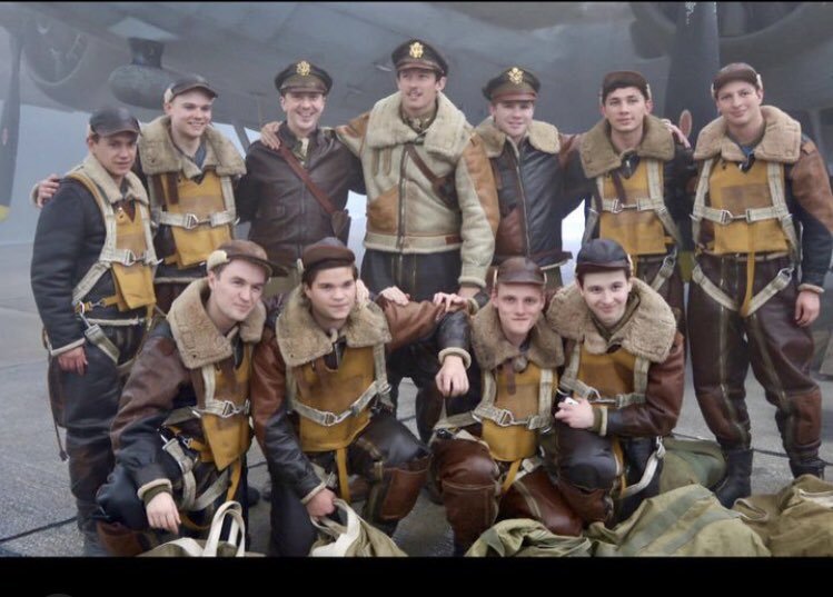 Raif Clarke (front row, far right) plays Sgt. Charles A. Clark in 'Masters of the Air' (Apple TV+).