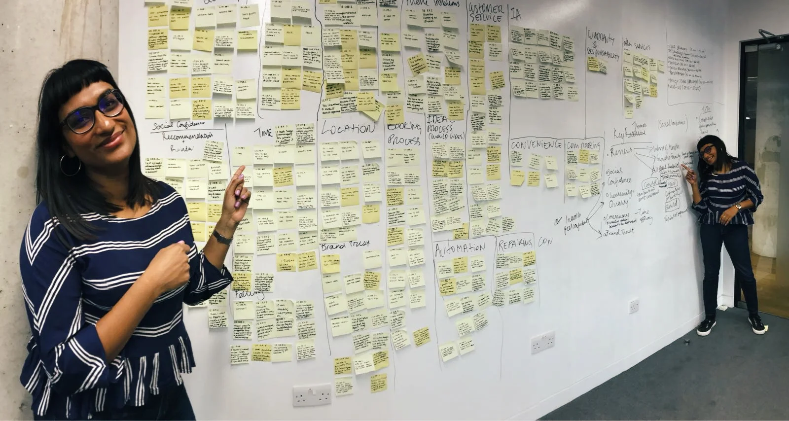 Affinity Map, collating the key themes from user interviews.