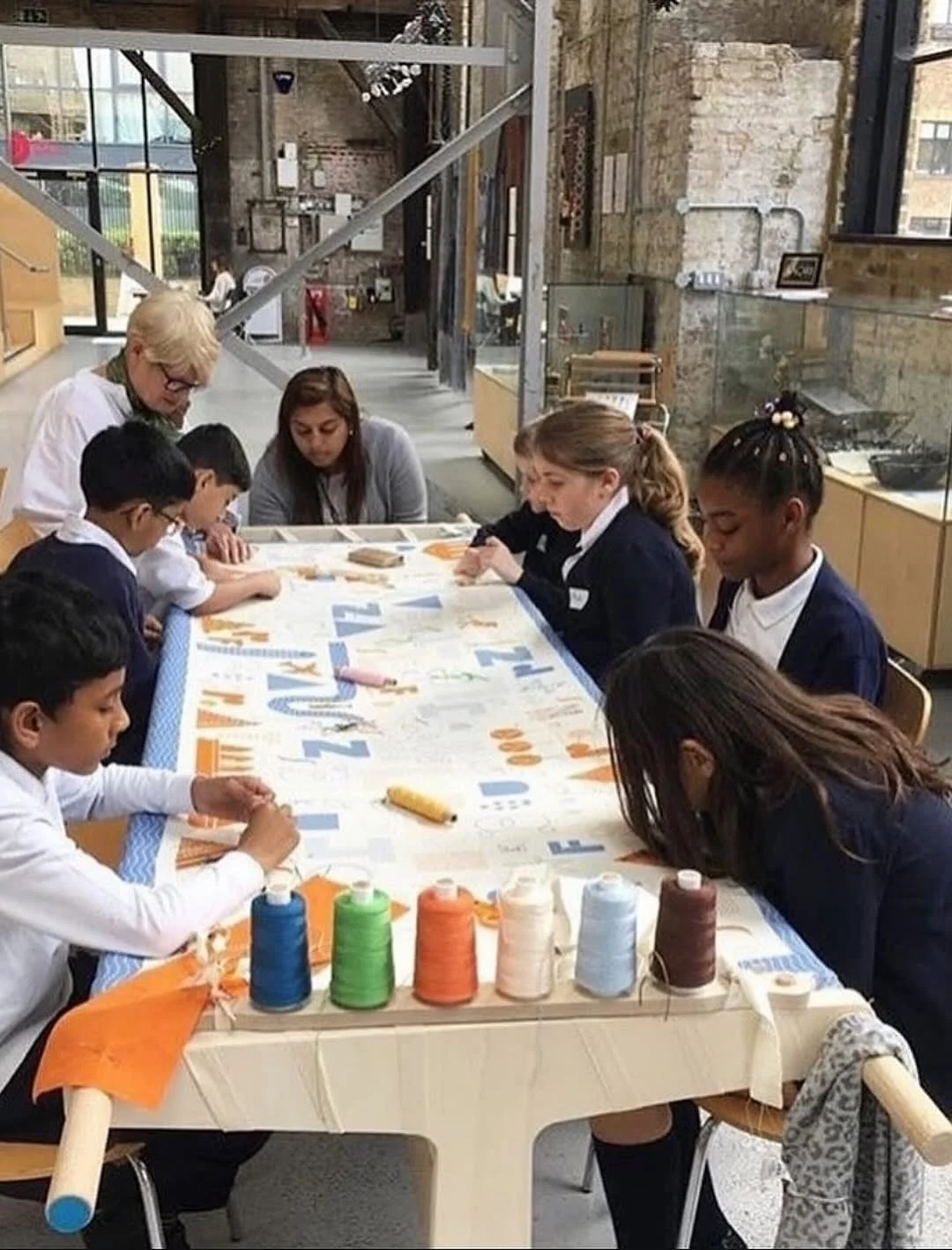 Thanks &gt; &bull; @db__mx We&rsquo;ve built custom stitch tables for @stitch_school in different sizes and styles over the years. Always great seeing them in action. If you want one for an event or a space contact @stitch_school 

The tables are ver