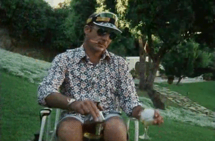 Hunter S Thompson, southerner and notorious Bourbon drinker, promulgator of the Gonzo style of writing.
