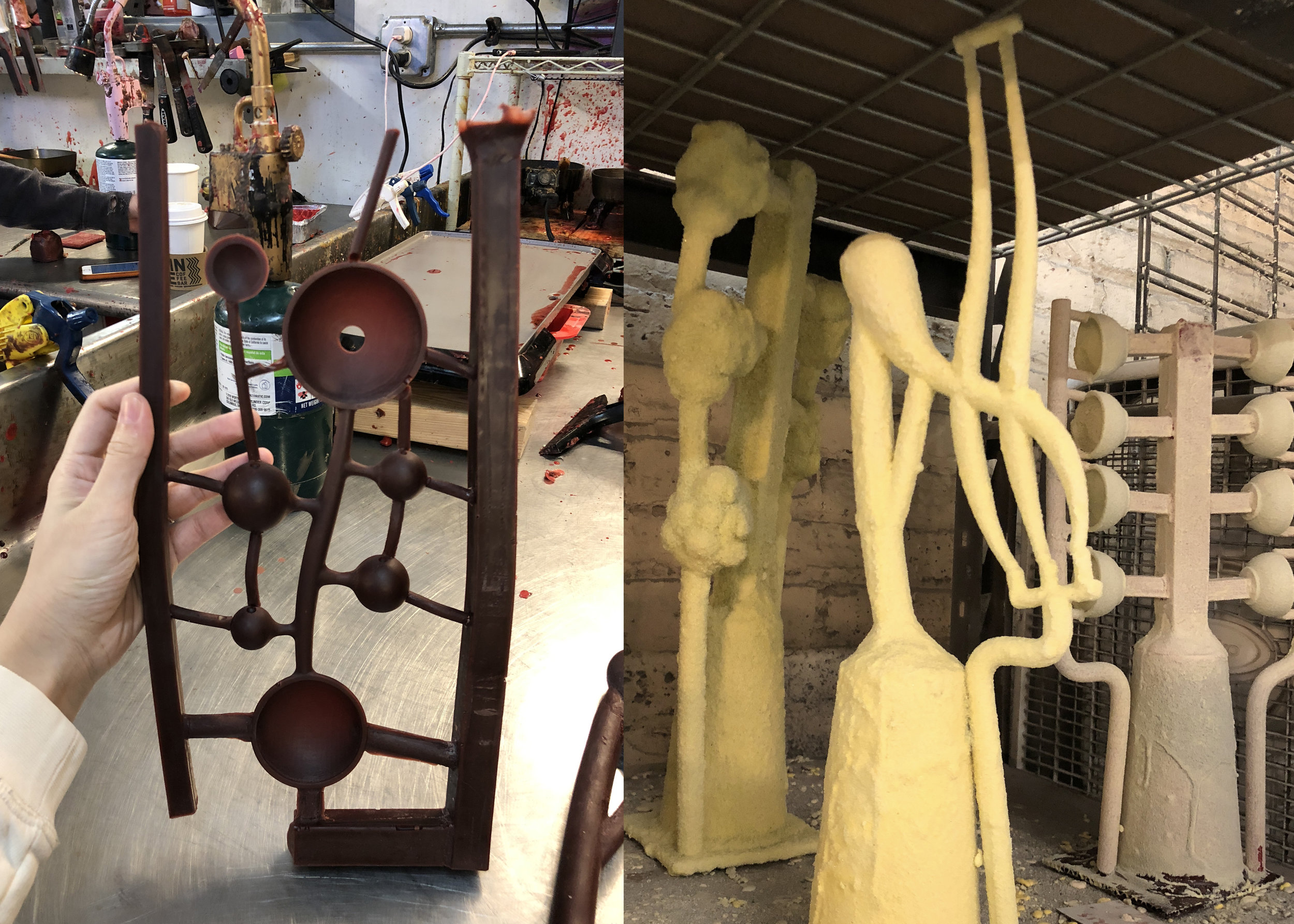 Wax model and ceramics shell