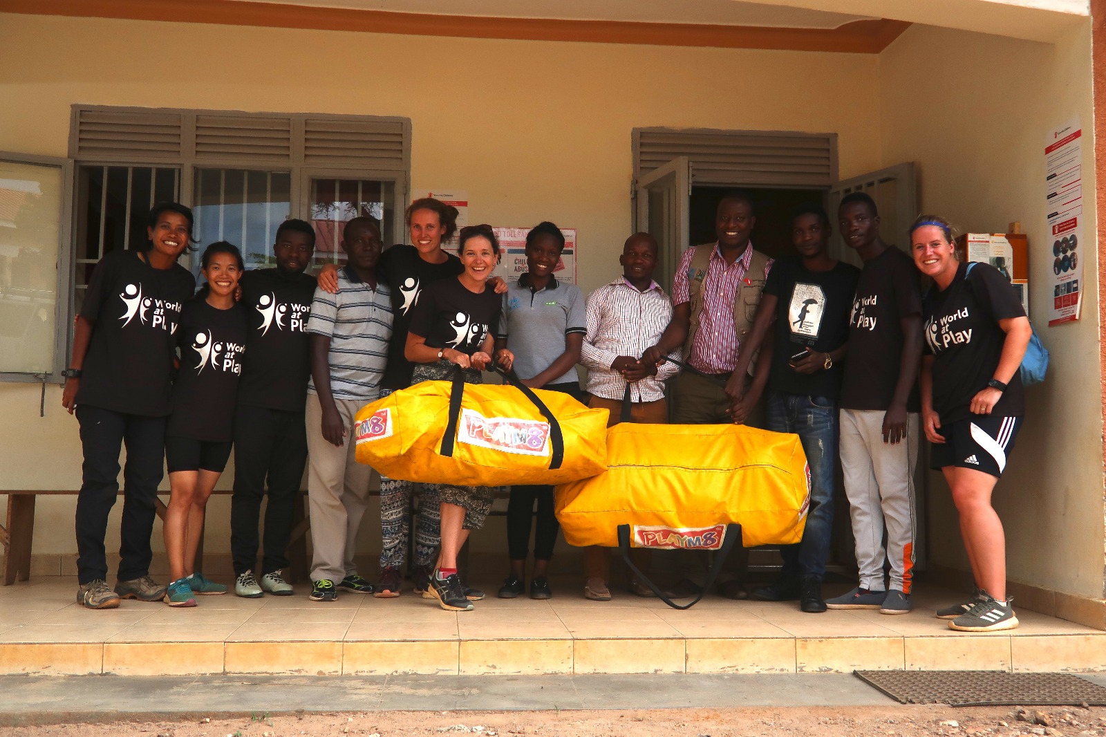 The team handing over equipment on the last day