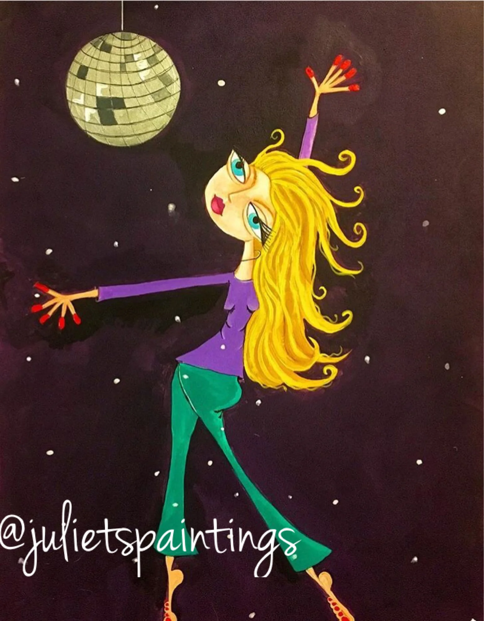 dance party of one acrylic painting
