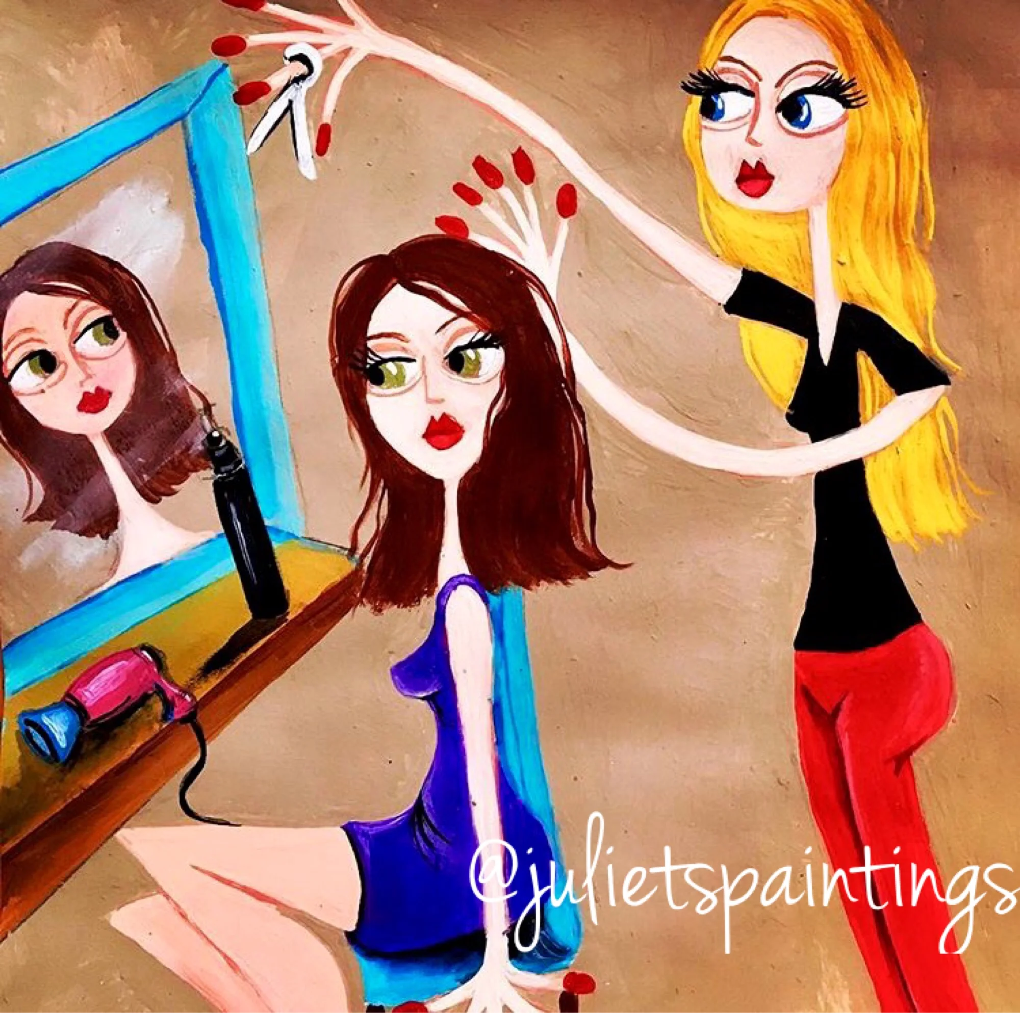 hair to the throne acrylic painting