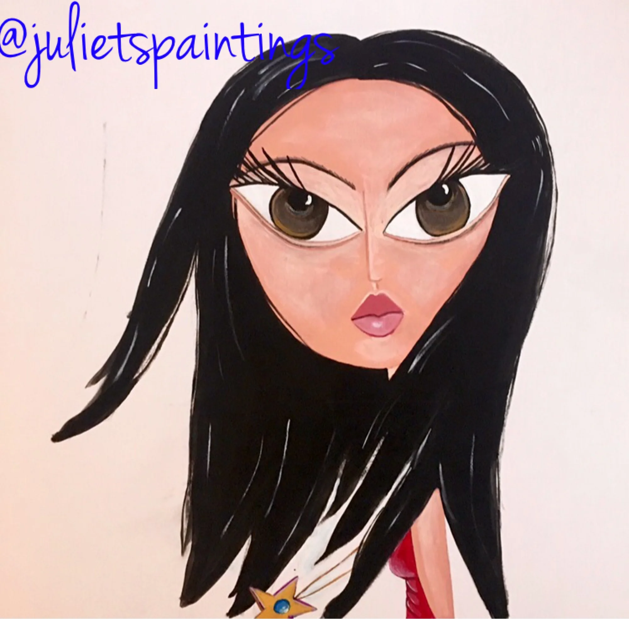 star acrylic portrait painting