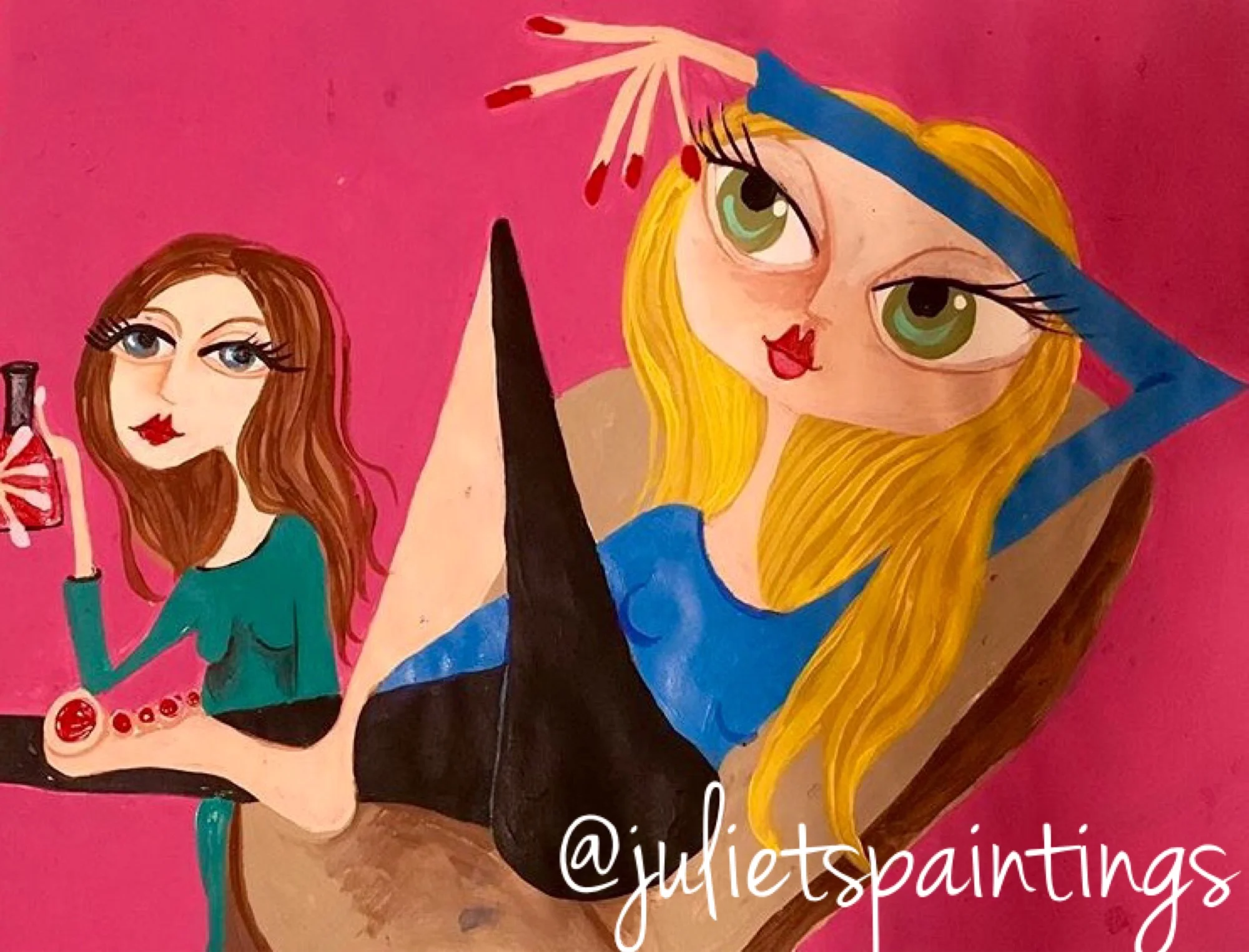 toes too acrylic painting