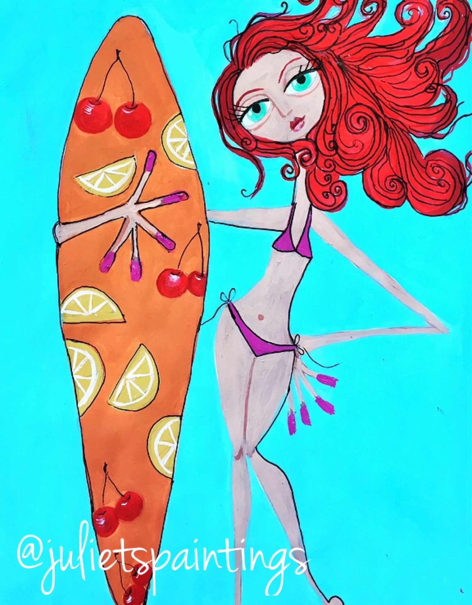 surf life acrylic painting