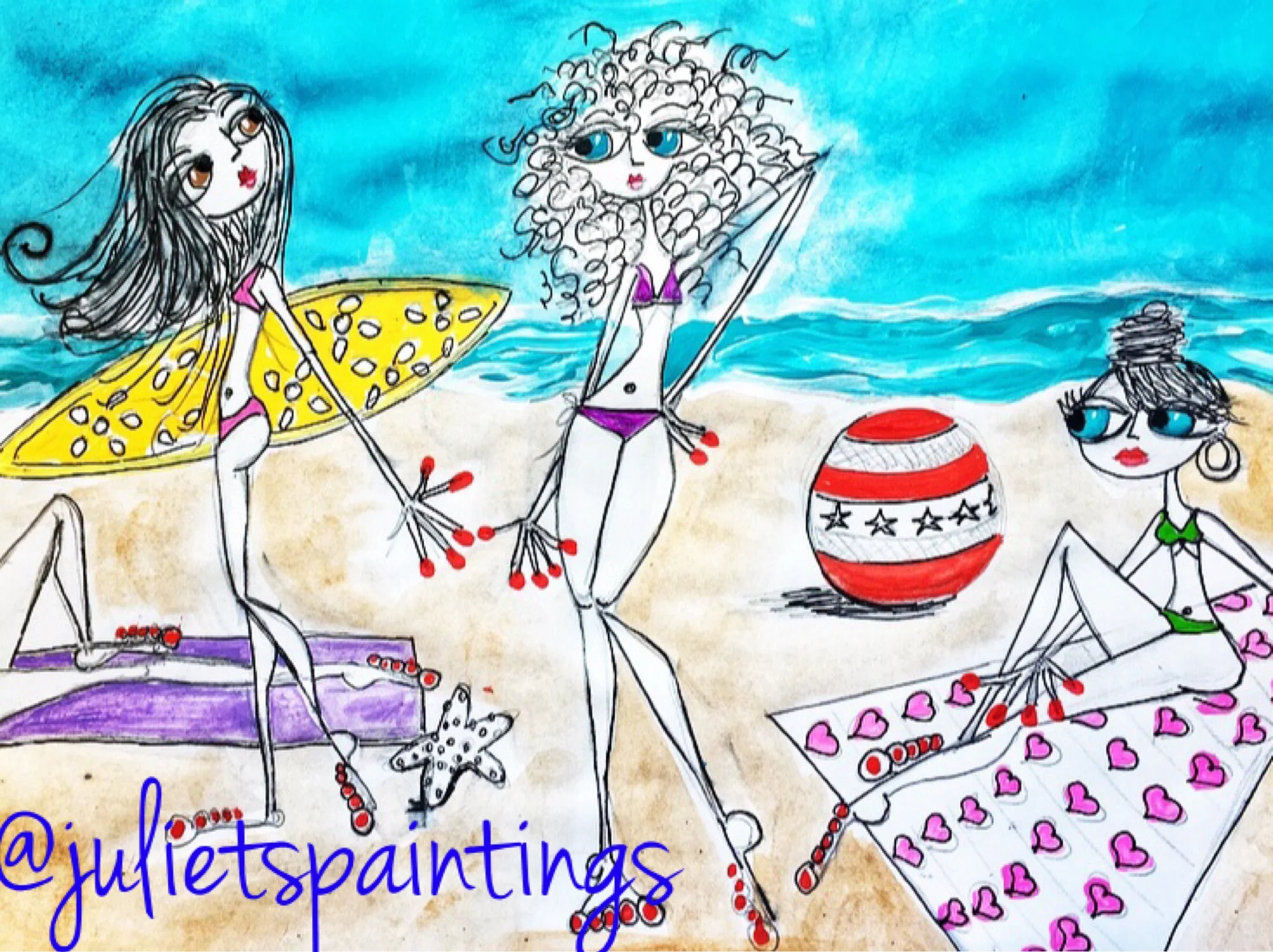 finally summer acrylic art painting