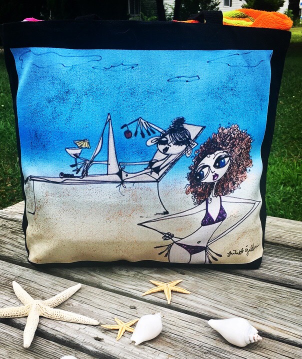 summer ready art printed bag