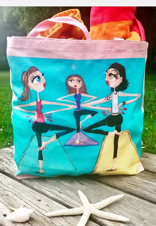 namaste all day art printed bag