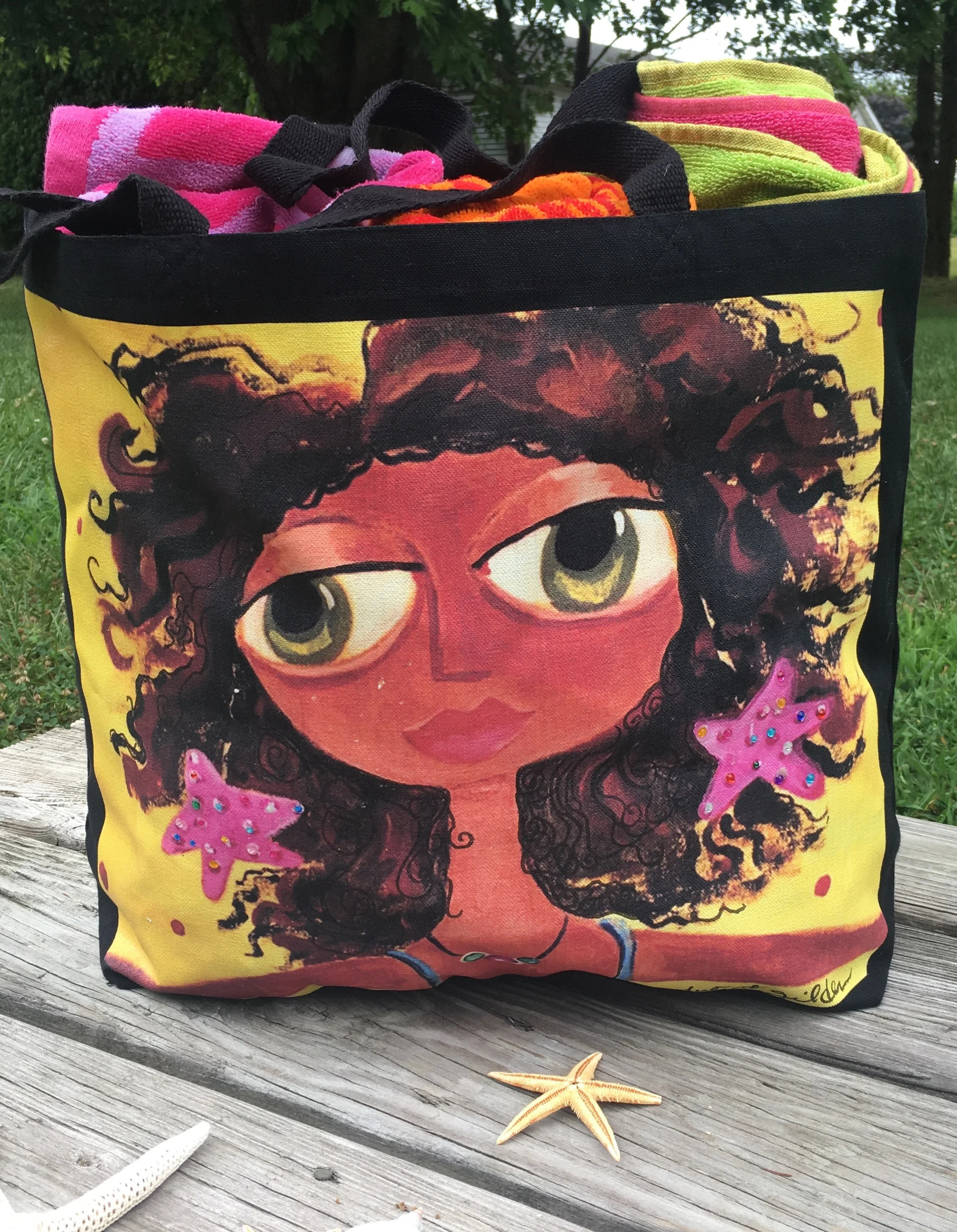 starfish art printed bag