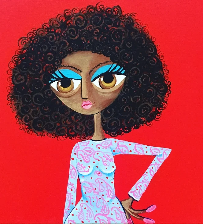 pretty in pink paisley acrylic painting