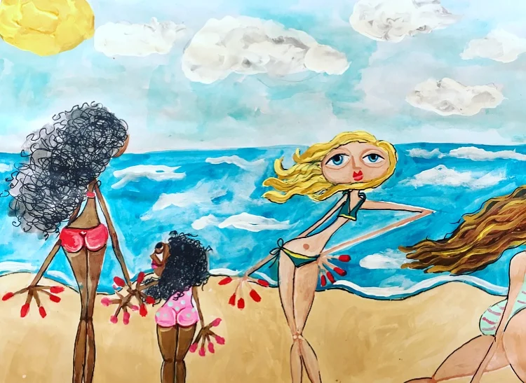 sun season acrylic art painting