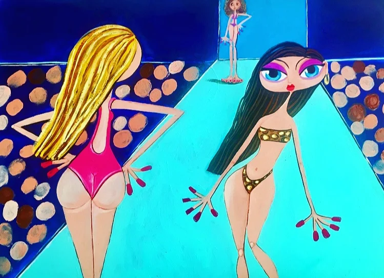 perfectly suited for the catwalk acrylic art