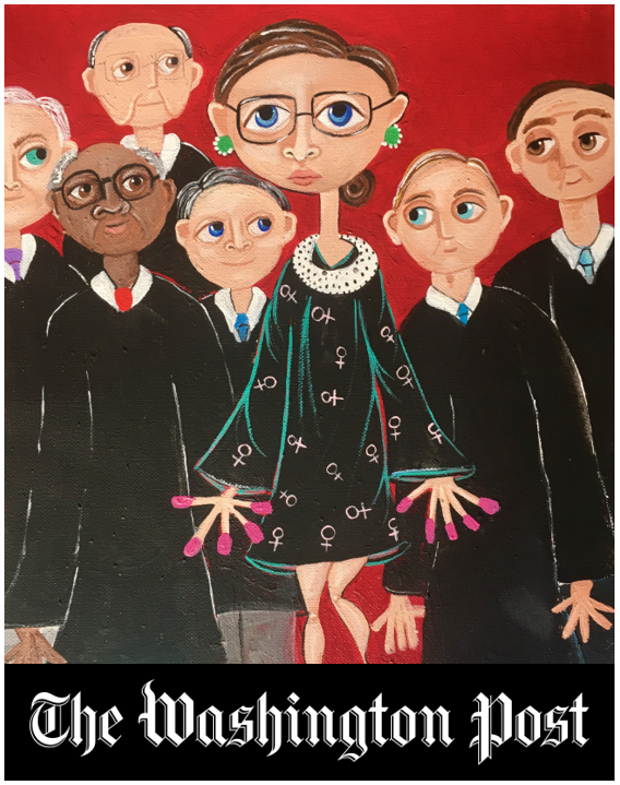 "Ruth Bader Ginsburg, in art and words" as seen in the Washington Post